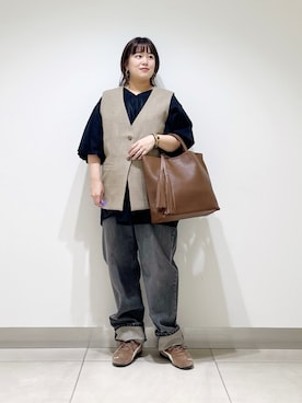 「アイテム（チュニック）」を使った、サトみ。さん（レディース・151cm）の秋コーディネート