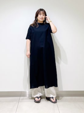 「URBAN RESEARCH DOORS（アーバンリサーチドアーズ）のリネンコットンバックリボンワンピース（ワンピース）」を使った、サトみ。さん（レディース・151cm）の春コーディネート