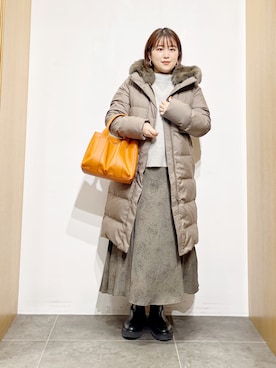 「URBAN RESEARCH ROSSO」｜「アイテム（ダウンジャケット/コート）」を使った、サトみ。さん（レディース・151cm）の冬コーディネート