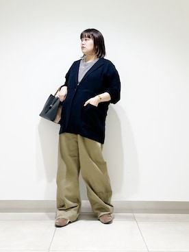 「アイテム（ノーカラージャケット）」を使った、サトみ。さん（レディース・151cm）の秋コーディネート