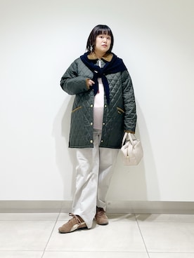 「アイテム（ストール/ショール）」を使った、サトみ。さん（レディース・151cm）の秋コーディネート