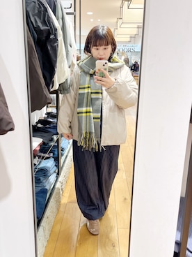 「アイテム（マフラー）」を使った、サトみ。さん（レディース・151cm）の秋コーディネート