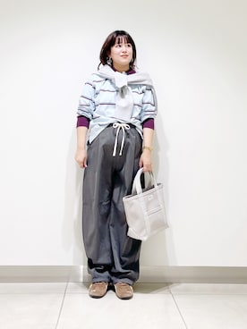 「ORCIVAL（オーシバル）のORCIVAL　TOTE BAG SMALL（トートバッグ）」を使った、サトみ。さん（レディース・151cm）の秋コーディネート