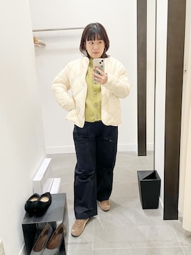 「季節の変わり目羽織コーデ」｜「アイテム（ダウンジャケット/コート）」を使った、サトみ。さん（レディース・151cm）の秋コーディネート