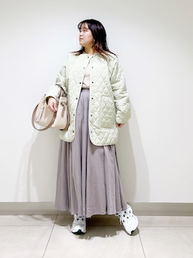 「春服デビュー宣言」｜「アイテム（ダウンジャケット/コート）」を使った、サトみ。さん（レディース・151cm）の春コーディネート