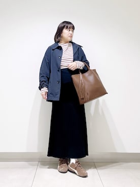 「アイテム（ステンカラーコート）」を使った、サトみ。さん（レディース・151cm）の秋コーディネート