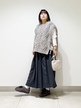 「アイテム（ボストンバッグ）」を使った、サトみ。さん（レディース・151cm）の秋コーディネート