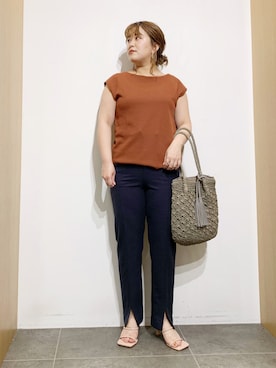 「RODE SKO（ロデスコ）のMARIA タッセルペーパーショルダー（ショルダーバッグ）」を使った、サトみ。さん（レディース・151cm）の夏コーディネート