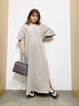 「URBAN RESEARCH（アーバンリサーチ）のアイテム（付け襟）」を使った、サトみ。さん（レディース・151cm）の夏コーディネート