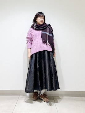 「アイテム（マフラー）」を使った、サトみ。さん（レディース・151cm・30代）の秋コーディネート