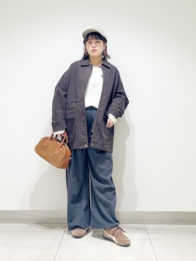「アイテム（カバーオール）」を使った、サトみ。さん（レディース・151cm）の秋コーディネート