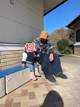 「アイテム（帽子）」を使った、九浮さん（メンズ・172cm）の冬コーディネート