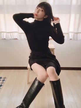 相沢梨紗さん（レディース・159cm）の冬コーディネート