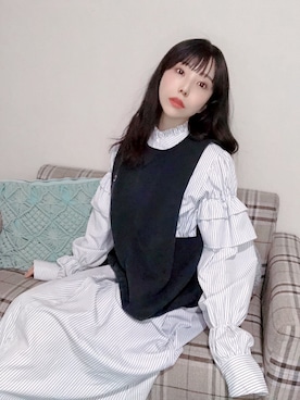 相沢梨紗さん（レディース・159cm）の冬コーディネート