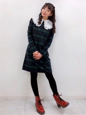 「EATME」｜「アイテム（ワンピース/ドレス）」を使った、相沢梨紗さん（レディース・159cm）の冬コーディネート