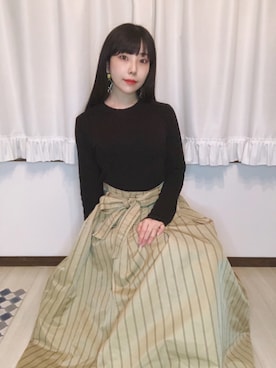 「SNIDEL」｜「アイテム（ワンピース/ドレス）」を使った、相沢梨紗さん（レディース・159cm）の冬コーディネート