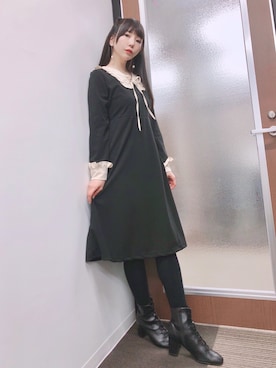 「REZOY（リゾイ）のアイテム（ブーツ）」を使った、相沢梨紗さん（レディース・159cm）の春コーディネート