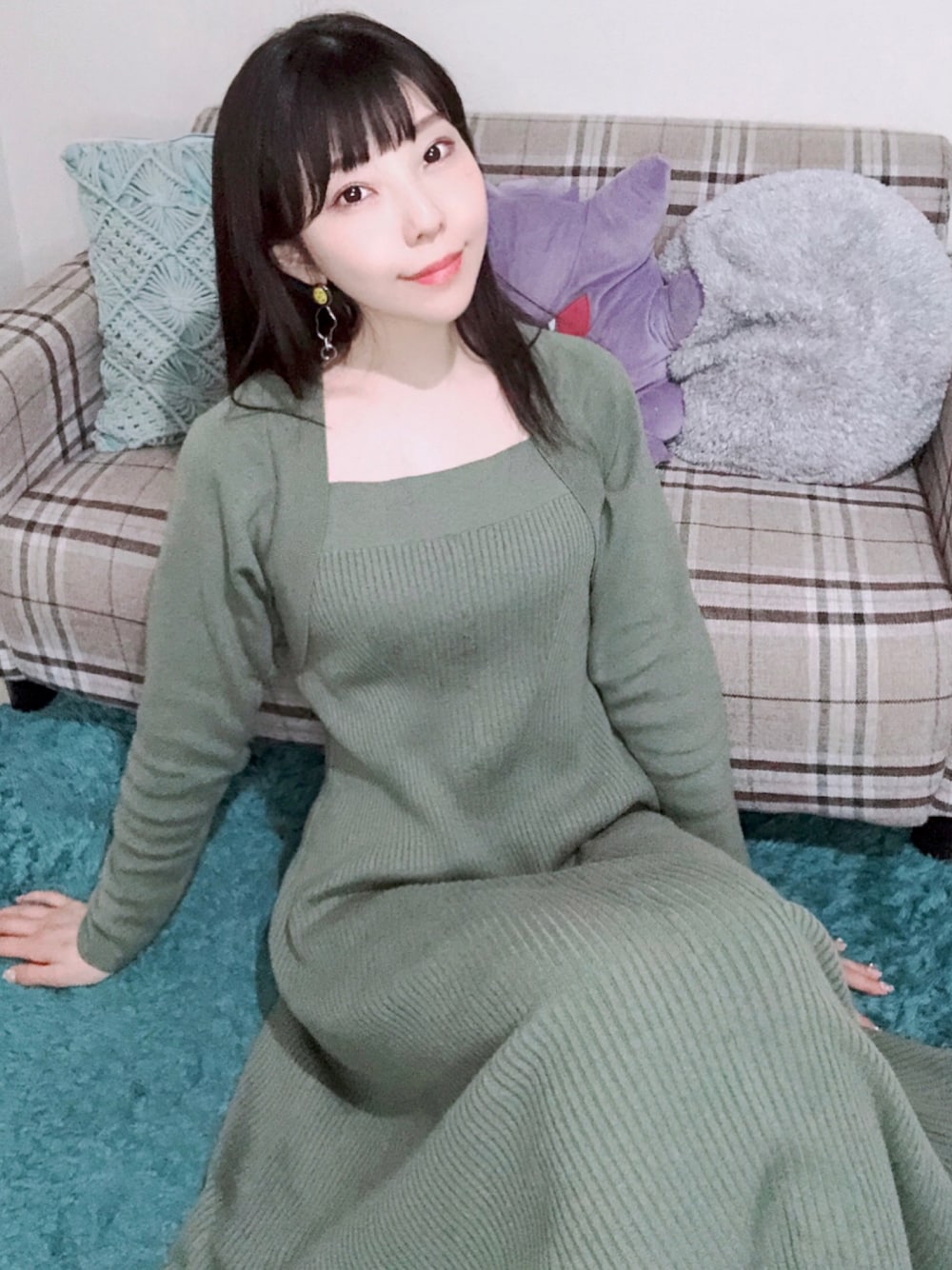 モスグリーンワンピース2125