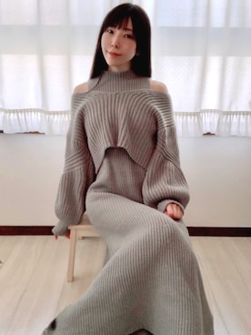 「MERCURYDUO（マーキュリーデュオ）のアイテム」を使った、相沢梨紗さん（レディース・159cm）の冬コーディネート
