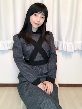 「EATME」｜「アイテム（ワンピース/ドレス）」を使った、相沢梨紗さん（レディース・159cm）の秋コーディネート