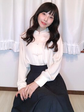 「sakishimatokyo（サキシマトーキョー）のアイテム（トップス）」を使った、相沢梨紗さん（レディース・159cm）の秋コーディネート