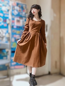 「Leja（レジャ）のアイテム（ワンピース/ドレス）」を使った、相沢梨紗さん（レディース・159cm）の冬コーディネート