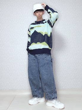 「Adoon plain（アドーンプレーン）のアイテム（ネックレス）」を使った、KEITAさん（メンズ・170cm）の冬コーディネート