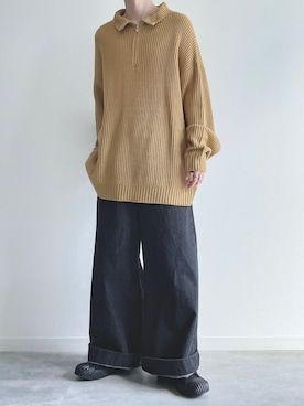 「マスタード」｜「アイテム（アクセサリー）」を使った、KEITAさん（メンズ・170cm）の秋コーディネート
