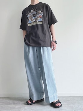 「RAGEBLUE（レイジブルー）のアイテム（サンダル）」を使った、KEITAさん（メンズ・170cm）の夏コーディネート