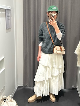 「Whim Gazette（ウィムガゼット）のアイテム（シューズ）」を使った、Y☆さん（レディース・163cm）の冬コーディネート