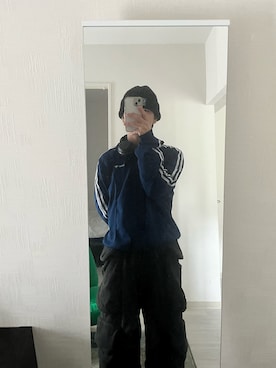 「アイテム（ジャージ）」を使った、deeeさん（メンズ・162cm）の夏コーディネート