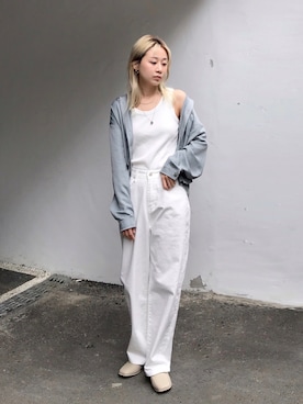 「Adoon plain（アドーンプレーン）のアイテム（トップス）」を使った、혜빈（ヘビン）さん（レディース・165cm）の春コーディネート