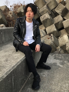 「Daniel Wellington（ダニエルウェリントン）の販売終了クラシックペティット アッシュフィールド32mm（アナログ腕時計）」を使った、zawaさん（メンズ・169cm）の冬コーディネート