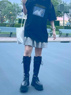 「ビーズバッグ」｜「アイテム（ブーツ）」を使った、aoi さん（レディース・155cm）の夏コーディネート