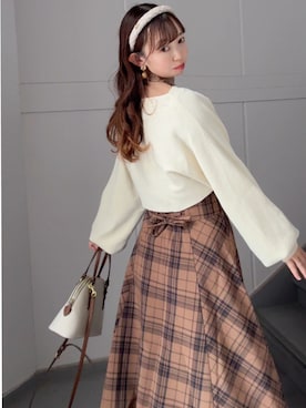 「アイテム（ヘアアクセサリー、ホワイト系）」を使った、○△□  yuさん（レディース・150cm・30代）の秋コーディネート