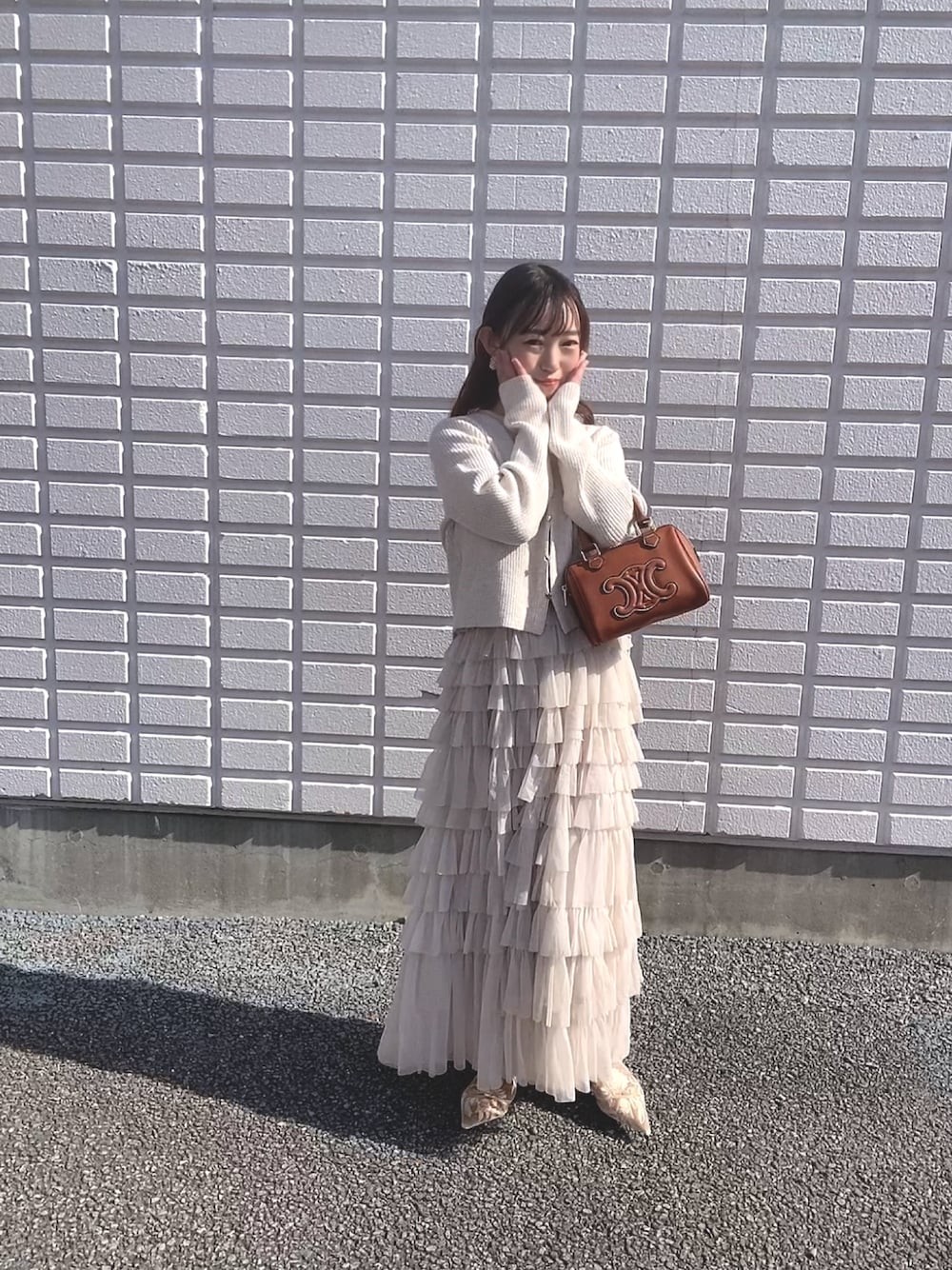 SNIDEL ボリュームフリルニットワンピース　アイボリー　M SNIDEL（スナイデル）の「Sustainableボリュームフリルニット