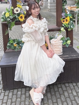 「アイテム（ドレス、ホワイト系）」を使った、○△□  yuさん（レディース・150cm）の夏コーディネート