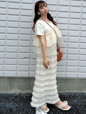 「CELINE（セリーヌ）のアイテム（ショルダーバッグ）」を使った、○△□  yuさん（レディース・150cm）の夏コーディネート