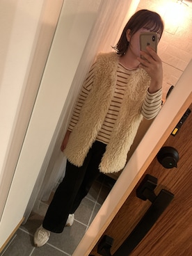 「Samansa Mos2 blue（サマンサモスモスブルー）のアイテム（ベスト）」を使った、nkgwtmkさん（レディース・158cm）の冬コーディネート