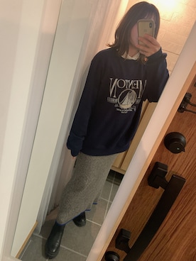 「ニコアンド」｜「アイテム（スウェット）」を使った、nkgwtmkさん（レディース・158cm）の春コーディネート