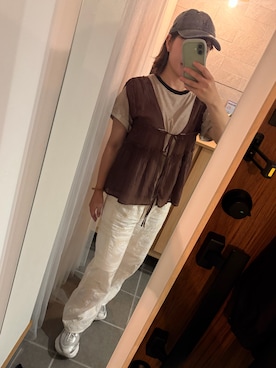 「しまむら（シマムラ）のアイテム（トップス）」を使った、nkgwtmkさん（レディース・158cm）の秋コーディネート