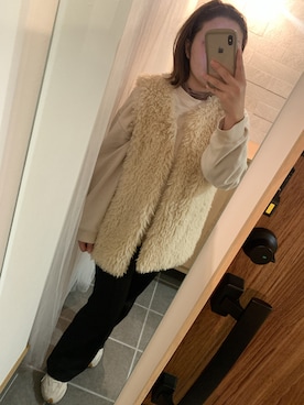 「Samansa Mos2 blue（サマンサモスモスブルー）のアイテム（ベスト）」を使った、nkgwtmkさん（レディース・158cm）の冬コーディネート