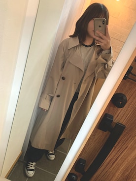 「SpRay（スプレイ）のアイテム（トレンチコート）」を使った、nkgwtmkさん（レディース・158cm）の春コーディネート