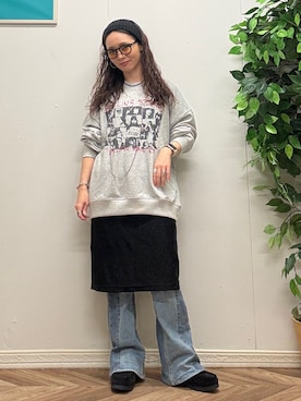 「Right-on（ライトオン）のアイテム（スウェット）」を使った、いのうえまいさん（レディース・158cm）の秋コーディネート