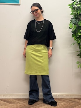 「SOMETHING（サムシング）のアイテム（パンツ）」を使った、いのうえまいさん（レディース・158cm）の秋コーディネート