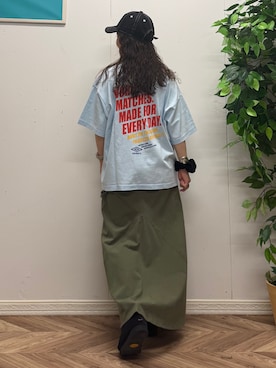 「BACK NUMBER（バックナンバー）のアイテム（帽子）」を使った、いのうえまいさん（レディース・158cm）の夏コーディネート