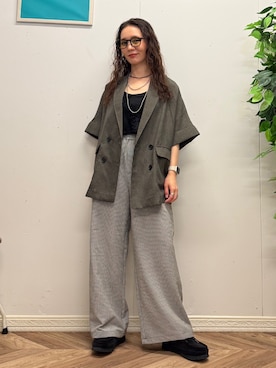 「アイテム（セットアップ）」を使った、いのうえまいさん（レディース・158cm）の夏コーディネート