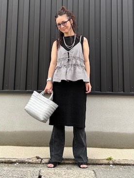 「HONEYSUCKLE ROSE（ハニーサックルローズ）のアイテム」を使った、いのうえまいさん（レディース・158cm）の夏コーディネート