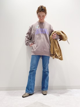 「DISCUS ATHLETIC（ディスカス　アスレチック）のアイテム」を使った、いのうえまいさん（レディース・157cm）の冬コーディネート