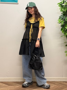 「BACK NUMBER（バックナンバー）のアイテム（帽子）」を使った、いのうえまいさん（レディース・158cm）の夏コーディネート